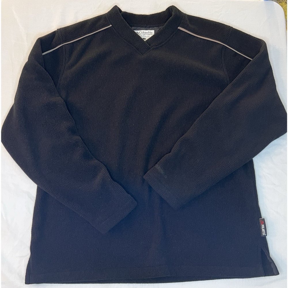 Vintage -Black Pullover Columbia -made in the USA -POLARTEC -Size L - Soft-Comfy